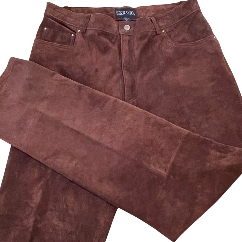 Brown Suede Pants Vintage High Waist Size 12